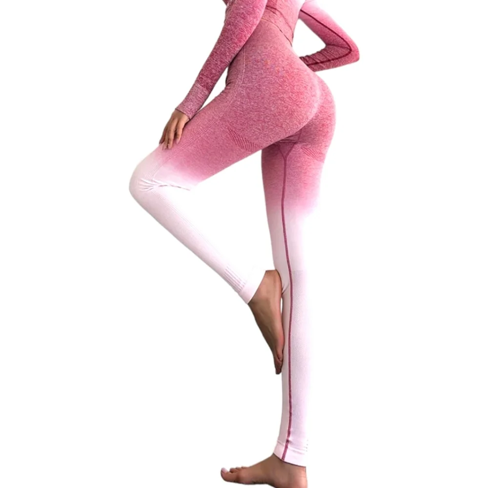 Gymshark Ombre Seamless High Rise Leggings Chalk Pink Beet Contour Leggings S